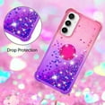 thumbnail image 5 of Slim Fit Phone Case for Samsung Galaxy S23 FE, Bling Shiny Quicksand Effect TPU Bumper Case with Four Corners Heavy Anti-Fall Protection Case for Galaxy S23 FE,Pink Purple, 5 of 14