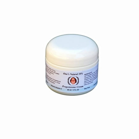 Ona's Natural 10% Progesterone Cream, Almond Oil Based, 2 oz (The Best Natural Progesterone Cream)