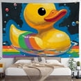 thumbnail image 4 of RKSupls Tapestry Wall Hanging Art, Yellow Rubber Duck Rainbow Float Tapestry Decoration for Daily Bedroom, Dorm, Living Room, Apartment Hallway Home Decor, 4 of 5