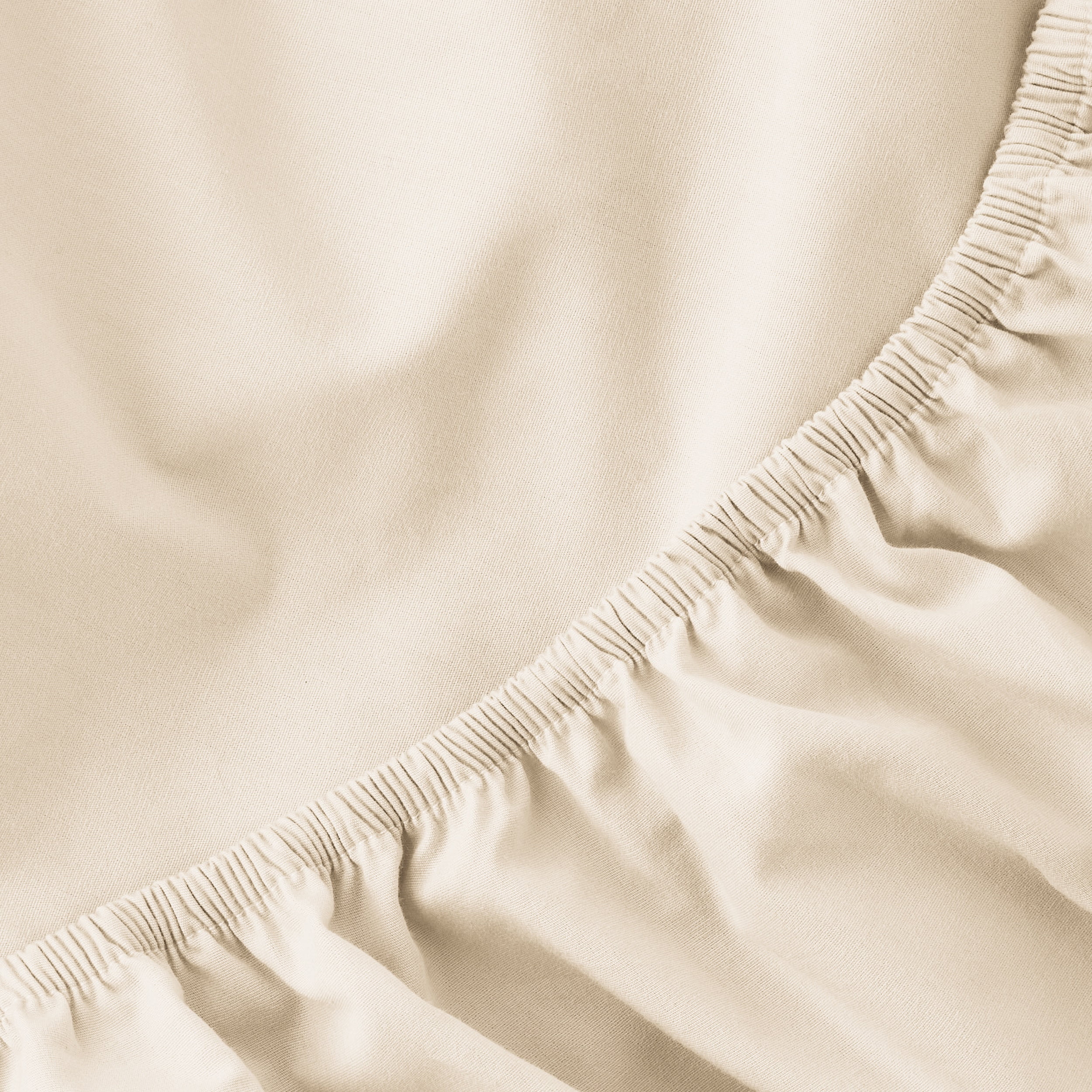 Mainstays 300 Thread Count Easy Care Beige Cotton Blend Percale Fitted Bed Sheet, Twin