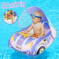 thumbnail image 3 of Qoosea Baby Pool Float with Canopy, Car-Shaped Swimming Float Inflatable Kids Pool Floats for Baby 6-48 Months, 3 of 10