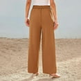 thumbnail image 3 of Business Casual Pants for Women 2025 High Waisted Wide Leg Flowy Work Pants with Pockets Dressy Trousers, 3 of 4
