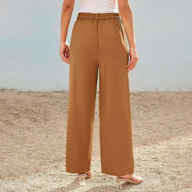 WILLBEST Pantalones Casuales Cómodos para Mujer: Estilo Harén Holgado de Lino con Cintura Elástica y Bolsillos para Uso Diario. Extra Grande