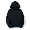 thumbnail image 5 of Women's Solid Color Pullover Hoodie with Drawstring Hood and Kangaroo Pocket Casual Everyday Sweatshirt, S-2XL, 5 of 6