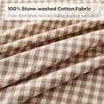 thumbnail image 7 of Taupe Plaid Ruffled Table Cloth for Rectangle Table Seat 4-6, 100% Washed Cotton Brown Classic Farmhouse Fall Checker Gingham Vintage Decorative Tablecloth - 70"x52", 7 of 7