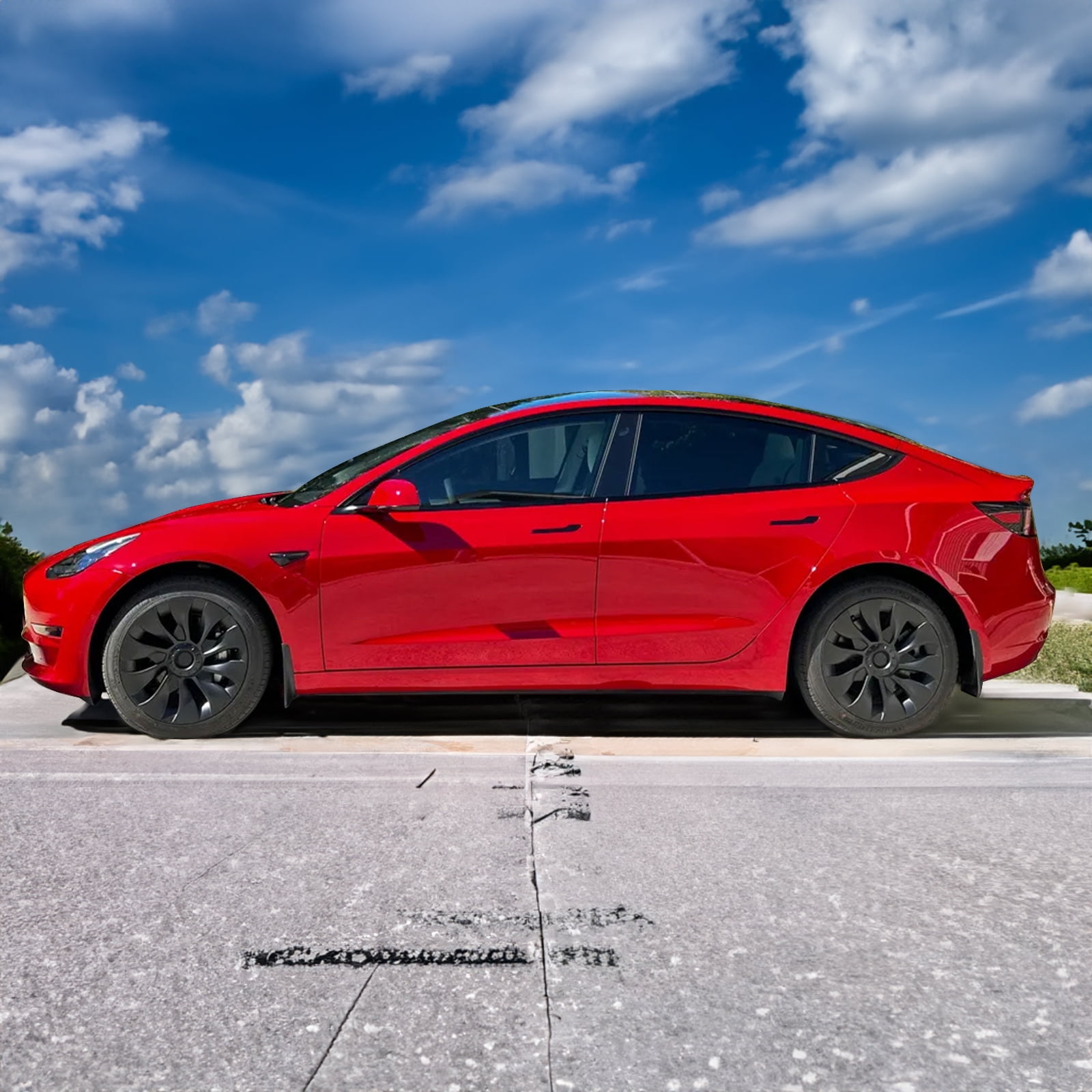 Ikon Motorsports Splash Guard Compatible With 2017-2023 Tesla Model 3, Matte Black PP Mud Flaps Front & Rear Splash Guards Fender Kit Protection Bodykits 4PCS