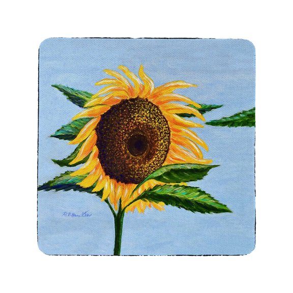 Betsy Drake Interiors Sleepy Sunflower Coaster Set of 4