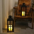 thumbnail image 6 of 2 Pack Black Metal Lantern with LED Candle, Battery Operated, 17.7 Inch Tall Decorative Candle Holder, for Indoor and Outdoor Use, Perfect for Home Décor, Weddings, Parties, and Holiday, 6 of 6