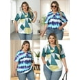 thumbnail image 4 of 5X Womens Tops Plus Size Summer Chic Pattern Print Buttons Tee Shirts YH005 5X-Large, 4 of 5