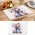 thumbnail image 6 of Independence Day Placemats Set of 2, Red Blue Watercolor Flora American Flag Non-Slip Place Mats Washable Table Mats for Kitchen Dining Table Decorations Indoor/Outdoor, 6 of 9