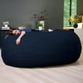 thumbnail image 4 of Big Joe Fuf 7Ft Giant Foam Bean Bag Chair Couch with Removable Cover for Kids, Teens, Adults, Cobalt Lenox, Durable Woven Polyester, 7 foot Oversized, 4 of 7
