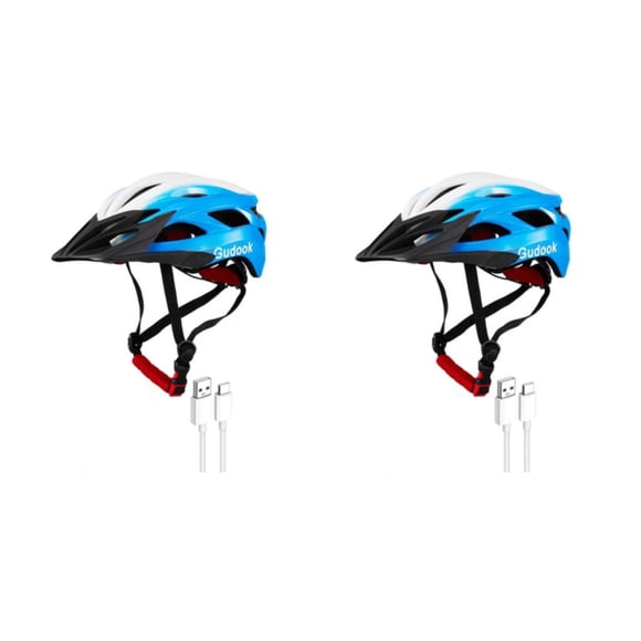 Naiovety Casco de ciclismo con luces, bicicletas de carretera de montaña, seguridad de carga, casco de bicicleta integrado, gorras de patinaje Type2 NO2