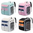 thumbnail image 5 of Mochila para mascotas, correa de hombro ajustable transpirable, bolsa portamascotas pequeña plegable para viajes de perros y gatos, rosa, sin barra de tracción, 5 of 5
