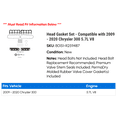 thumbnail image 2 of Head Gasket Set - Compatible with 2009 - 2020 Chrysler 300 5.7L V8 2010 2011 2012 2013 2014 2015 2016 2017 2018 2019, 2 of 2