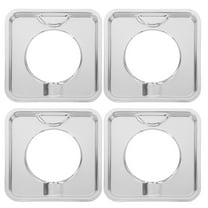 FENGGUIQU 4pcs Drip Pans Replacement Stainless Steel Square Gas Range Drip Pan for Cooking Enthusiasts