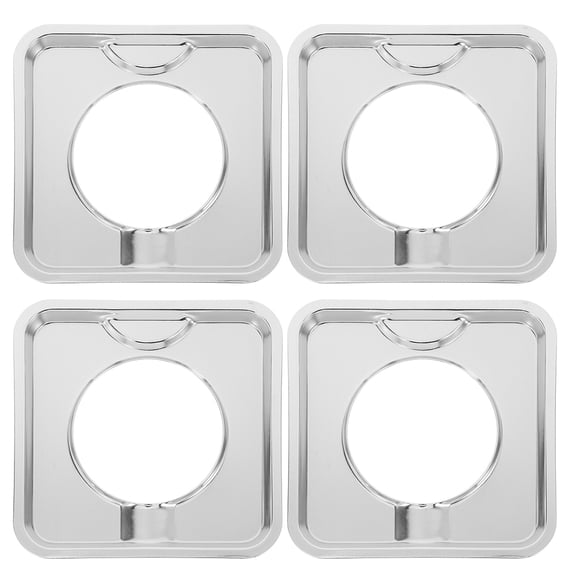 FENGGUIQU 4pcs Drip Pans Replacement Stainless Steel Square Gas Range Drip Pan for Cooking Enthusiasts