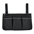 thumbnail image 2 of Trayknick Sac de Rangement Suspendu Latéral Multi-Poches pour Fauteuil Roulant avec Bande Réfléchissante Noir, 2 of 13