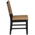 thumbnail image 3 of Steve Silver Reid Black Dining Side Chair with Saddle Brown Upholstery, 3 of 6