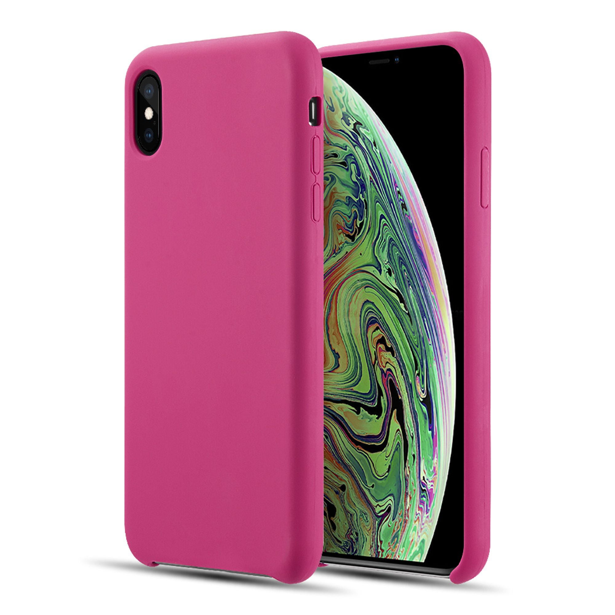 For iPhone XS Max Case by Insten Simplemade Liquid Silicone Soft Skin Gel Rubber Case Cover For