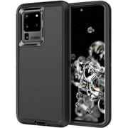 Entronix Heavy Duty Case Compatible with Galaxy S20 Ultra, Shockproof Hard Cover, Black
