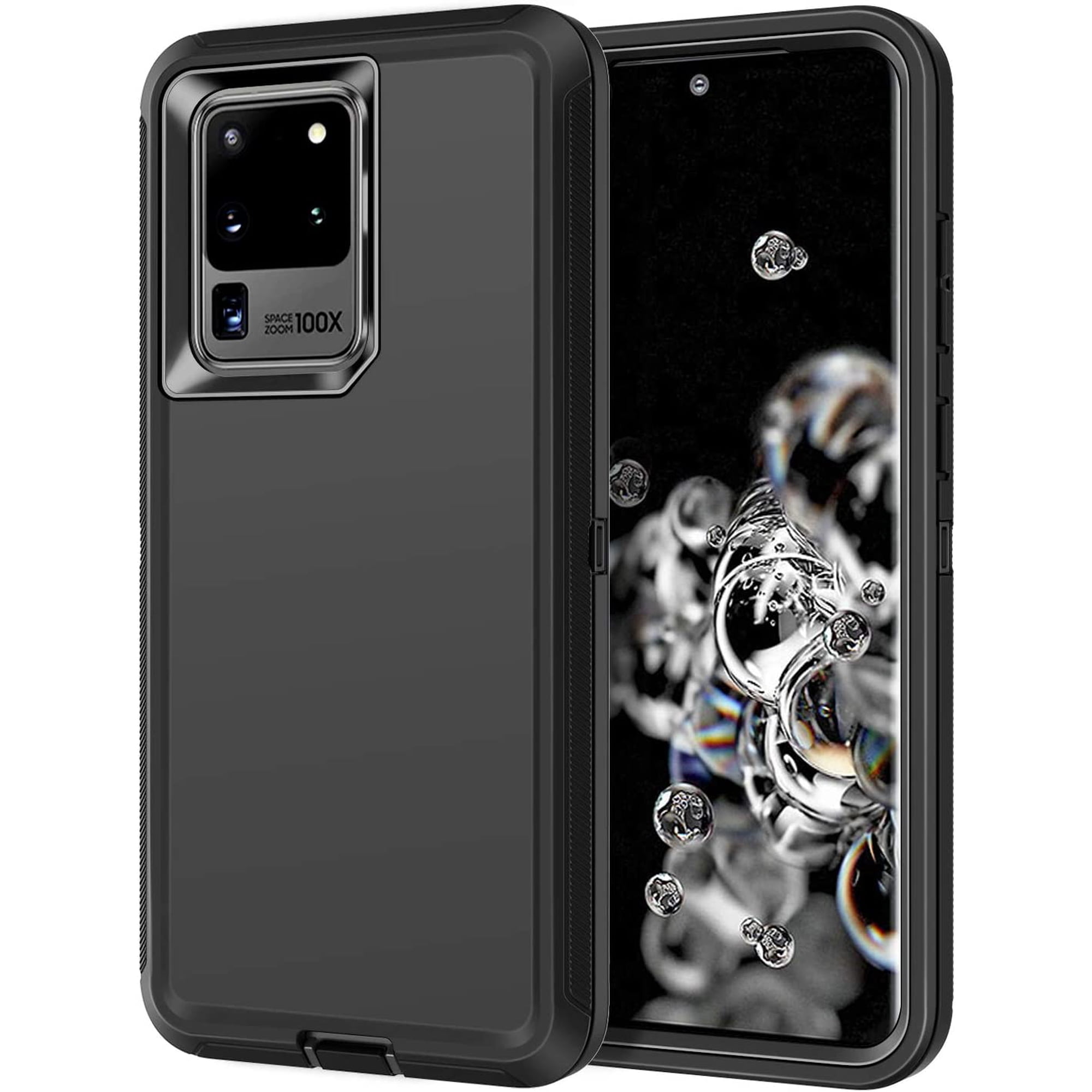 Entronix Heavy Duty Case Compatible with Galaxy S20 Ultra, Shockproof Hard Cover, Black