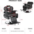 thumbnail image 3 of Barber Chair Hydraulic Reclining Salon Chair Styling Chair Hair Chair 360 Degrees Rolling Swivel Barber Chairs for Barbershop Hair Salon Spa Equipment, 3 of 9