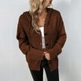 thumbnail image 4 of IMENGL Cardigan à Capuche Boutonné Manches Longues, Marron m, Taille M-TG, 4 of 8