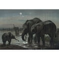 thumbnail image 2 of Joseph Wolf 24x18 Black Ornate Framed Double Matted Museum Art Print Titled: The African Elephant (1861-1867), 2 of 5