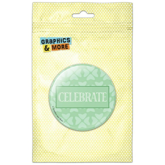 Celebrate Elegant Flower Pattern Mint Green Refrigerator Button Magnet