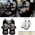 thumbnail image 3 of Yuyamidu Eagle Car Seat Cover Set 12 Pieces American Flag Steering Wheel Cover Seat Belt Strap Pads Coasters Key Chain Lipstick Case Keychain, 3 of 6