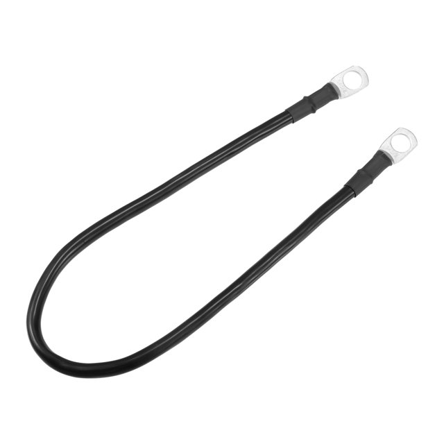 1 Pcs 3/8" Lugs 18" Longitud de Cable Universal para Inversor de Batería - Cables de Batería de 6 AWG Duraderos - Cobre Puro con Aislamiento de Goma Negro