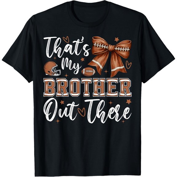 Football Sister Coquette Bow Team Support T Shirt Size S-5XL
