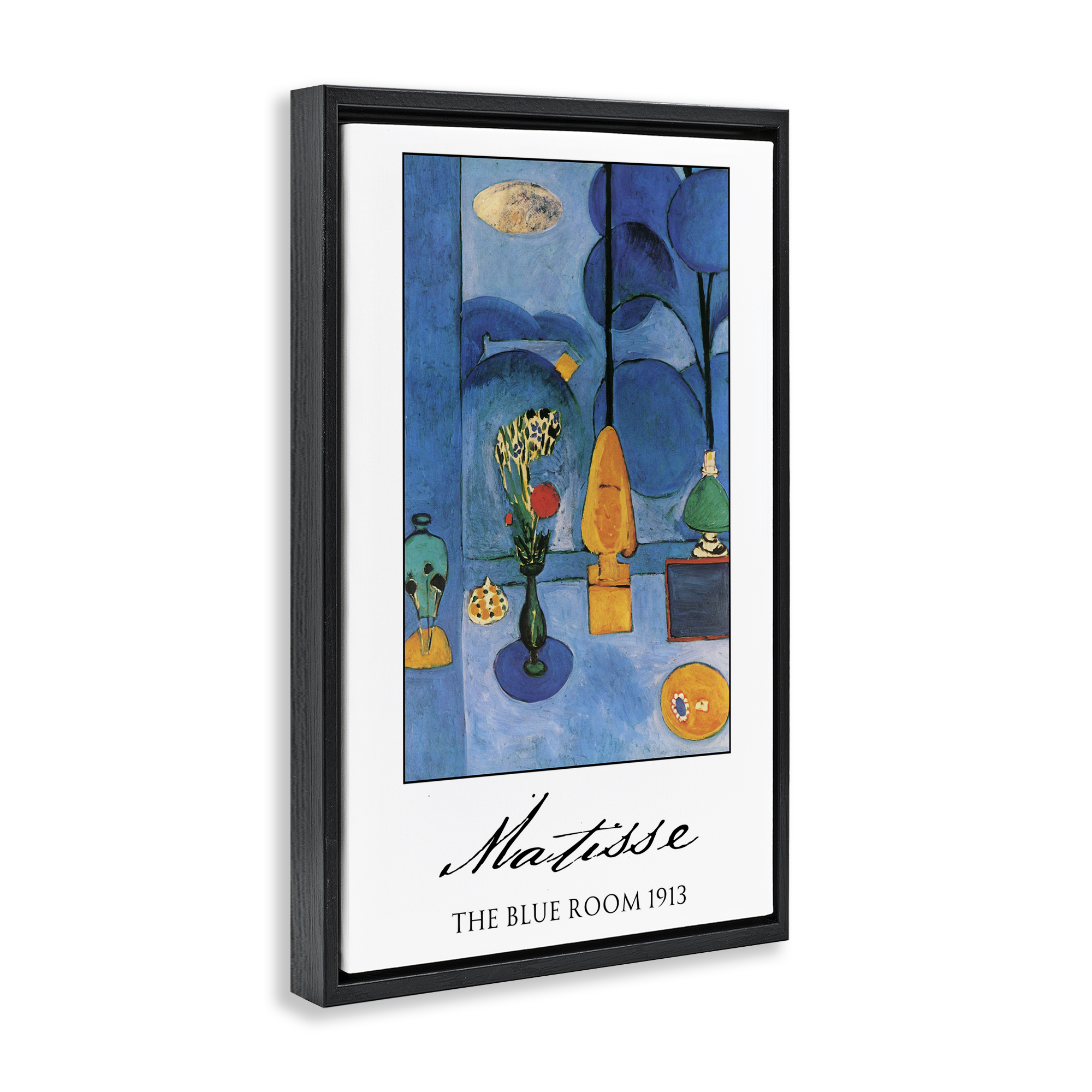 Matisse The Blue Room Black Framed Floater Canvas Wall Art, design by Vintage Hustle