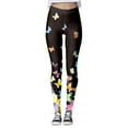 thumbnail image 4 of GHSOHS Leggings for Women Black Leggings Butterfly Print Tights Seamless Lifting Workout Leggings High Waisted Yoga Pants Comfy Capris Ankle Leggings for Women Blue Jeggings Capris Pants Sum,XL, 4 of 5