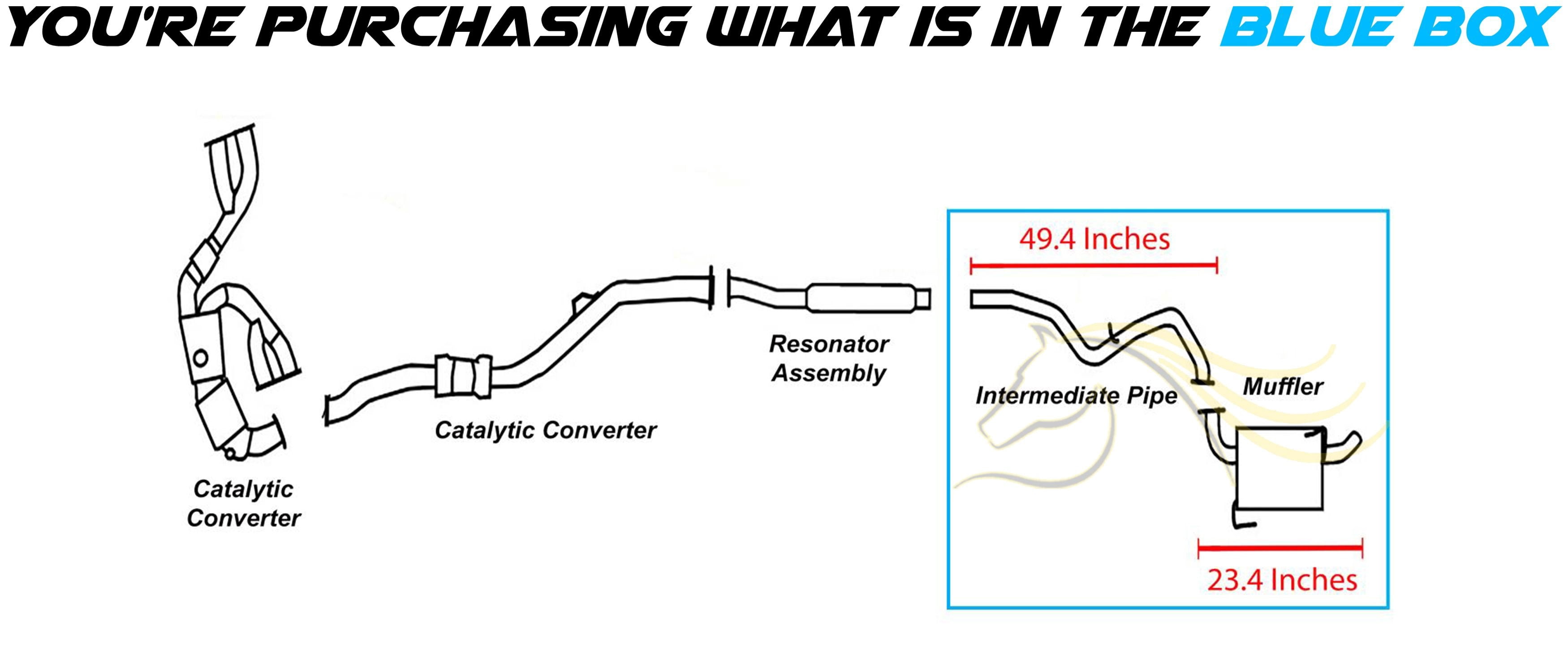 Northeastern Exhaust Intermediate Pipe & Muffler Fits 2010-2019 Subaru Outback 2.5L - Direct Fit | Stainless Steel System Kit