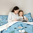 thumbnail image 4 of Homewish Lovely Xmas Snowman 7-Piece Twin Bedding Sets,Cute Polka Dots Bedding Comforter Set,Blue White Sheet Sets For Girl Teens,Breathable Home Decor Reversible, 4 of 8