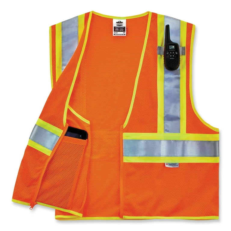 GloWear 8230Z Class 2 Two-Tone Mesh Zipper Vest, Polyester, Small/Medium, Orange, Ships in 1-3 Business Days GloWear 8230Z Class 2 Two-Tone Mesh Zipper Vest, Polyester, Small/Medium, Orange, Ships in 1-3 Business Days