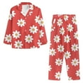 thumbnail image 3 of Suhoaziia Pajamas Women Set Athletic Long Sleeve Top & Pants Daily Wear Button-Down Spring/Fall Clothing with Pocket Print Graphic Cute Flower Loose Family Pjs Size 4XL, 3 of 6