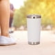 thumbnail image 1 of Vaso aisdo al vacío de acero inoxidable, taza de viaje, taza de café de agua de doble pared, 20 para oficina, cocina, bebidas calientes al aire Macarena Vaso aislado al vacío, 1 of 8