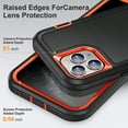 thumbnail image 5 of for iPhone 11 Pro Case Kickstand Durable 3-Layer Military Grade Protective Cover Hybrid Silicone Heavy Duty Rugged Shockproof Screen Lip Raised Protection for iPhone 11 Pro Case,
Black+Orange, 5 of 8