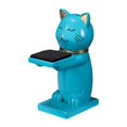thumbnail image 4 of Lindo gato figura resina reloj soporte reloj almacenamiento bandeja organizador tamaño 6,3x4,8x12cm Azul jinwen soporte de reloj, 4 of 8