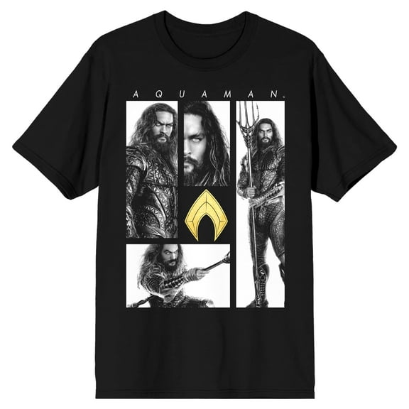 Aquaman Hero Of Atlantis Junior's Black T-shirt-Medium