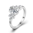thumbnail image 5 of Bow Jewelry 14K White Gold Plated 1.77 Ct Oval Cut Moissanite Solitaire Ring - Gorgeous Floral Engagement Ring - Elegant Solitaire with Marquise Accent Rings - Celebrate Love with This Unique Piece, 5 of 9