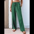 thumbnail image 4 of Pantalones Palazzo de para Mujer, Elegantes, de Verano, de Pierna , Holgados, Estilo Bohemio, de , para Playa, con Bolsillos. Verde Tinta L, 4 of 10