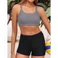 thumbnail image 5 of 3 Piece Tankini Swimsuits for Women Swim Tank Top with Bra Boy Shorts Teen Swimwear Green XL, 5 of 8