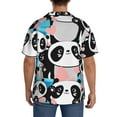 thumbnail image 5 of Disketp Men's Hawaiian Panda Cute Pink Hearts Print Shirts Button Down Holiday Beach Shirts-Small, 5 of 7