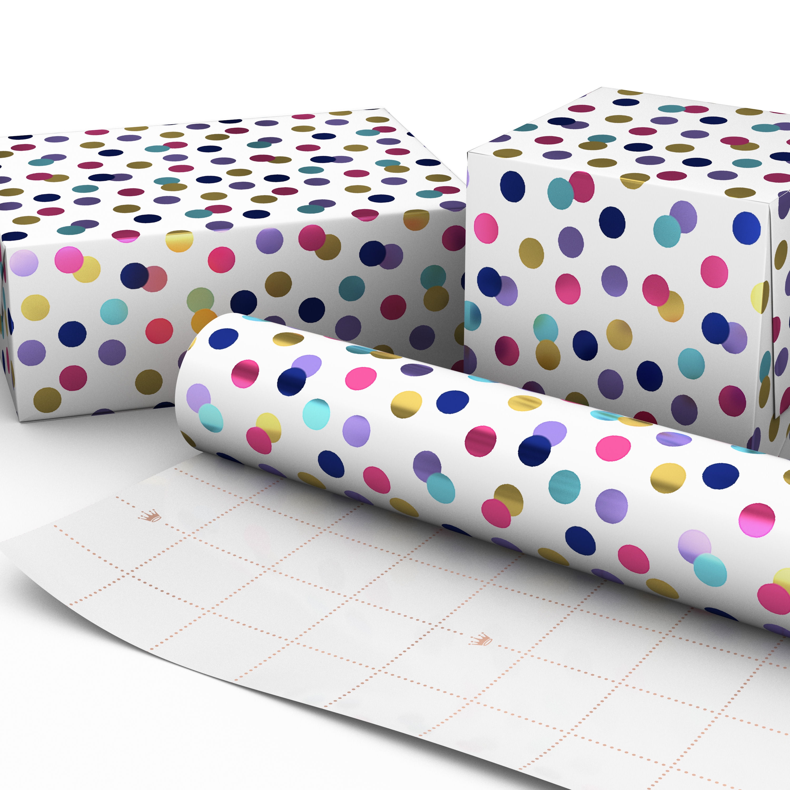 Hallmark Wrapping Paper Roll (Colorful Polka Dots) 17.5 Sq. ft.