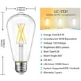 thumbnail image 3 of miduoudo-Smart Edison LED Light Bulbs, Retro ST64 WiFi Light Bulbs, 800 Lumens 60W Equivalent, Works with Alexa, Google Assistant, Dimmable 2700K-6500K, No Hub Required, 2-Pack, 3 of 4