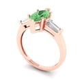 thumbnail image 2 of Three-Stone Engagement Ring for Women - 2ct Simulated Green Diamond in 18K Rose Gold Promise Ring, 2 of 6