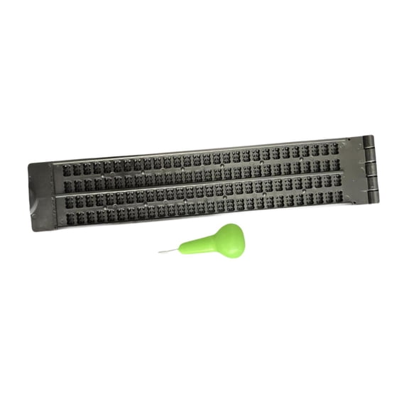 Pizarra de escritura en braille, material de aprendizaje, tablero de braille portátil y práctico negro